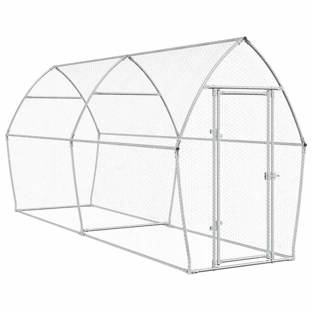 vidaXL Κοτέτσι - Κλουβί Ασημί 400x105x182 εκ. από Γαλβανισμένο Χάλυβα