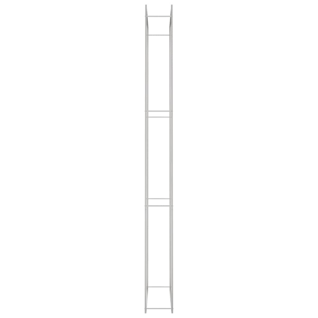 vidaXL Ραφιέρα Καυσόξυλων 110x28x312 εκ. από Ανοξείδωτο Aτσάλι