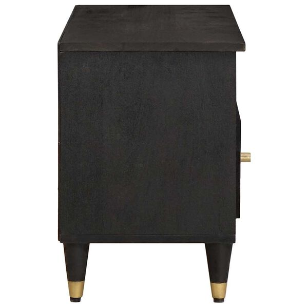 vidaXL Ντουλάπι TV με ράφι Μαύρο 100 x 33 x 46 εκ Στερεό ξύλο μάνγκο