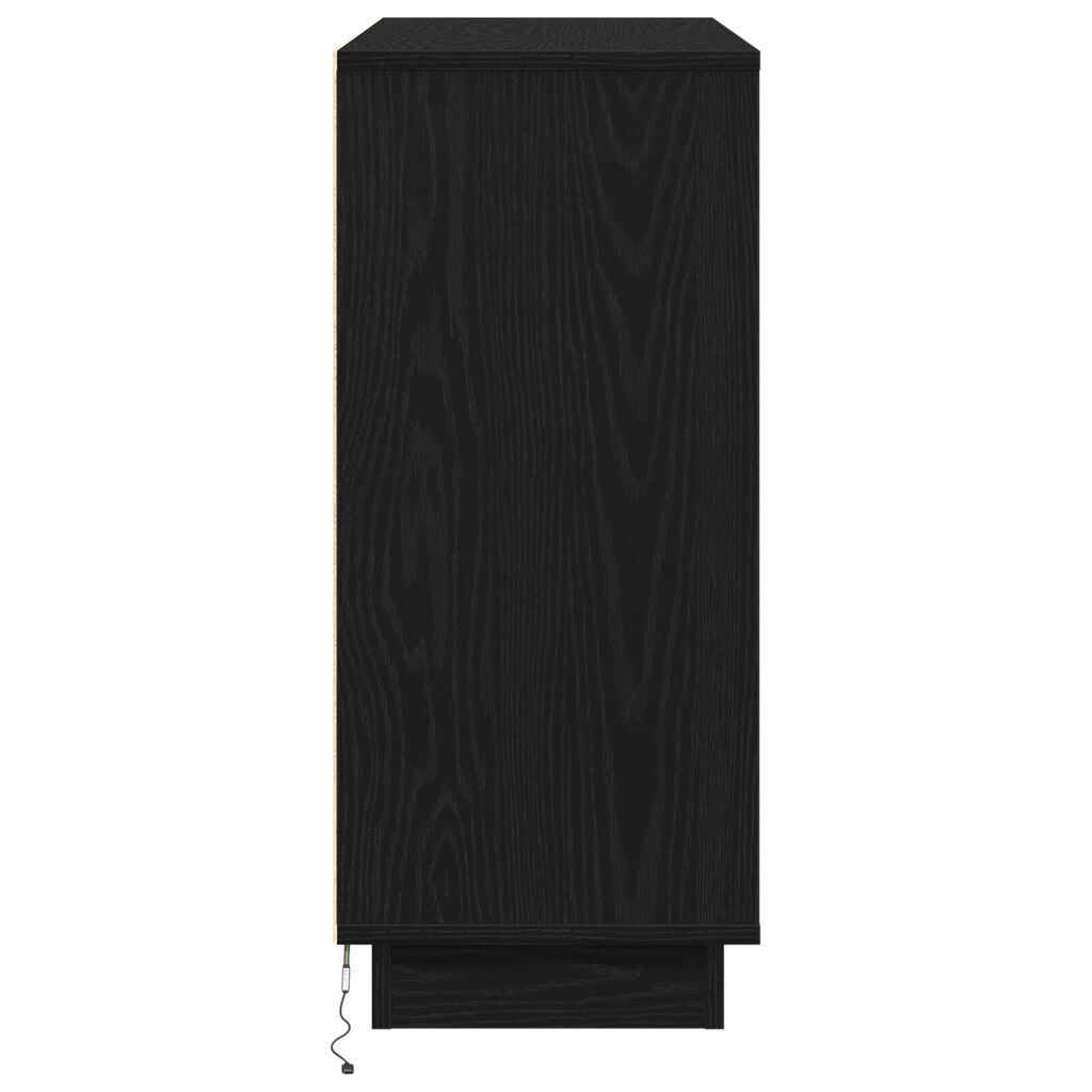 vidaXL Μπουφές με LED Μαύρη Δρυς 90x32x75 εκ. από Επεξεργασμένο Ξύλο