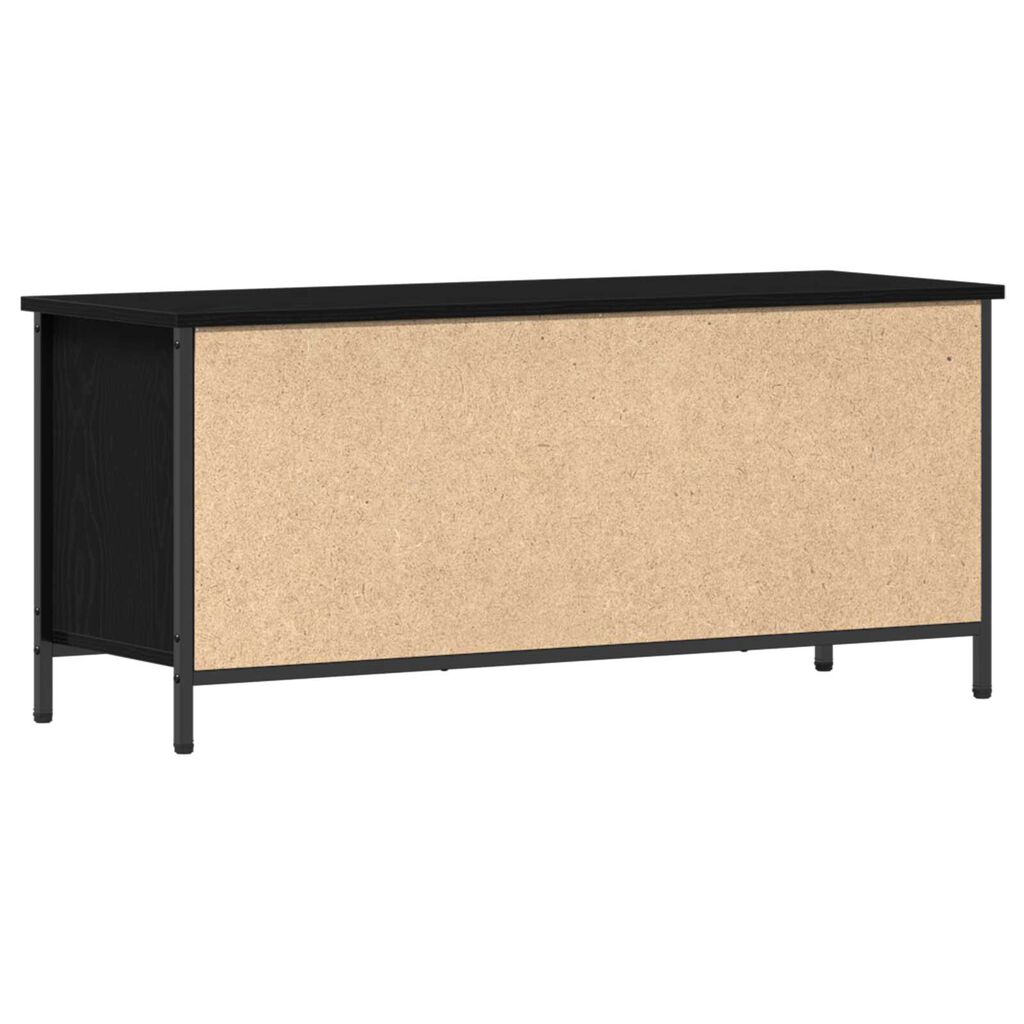 vidaXL TV Stand Μαύρης Δρυός Μαύρη δρυός Μοριοσανίδα, Μέταλλο