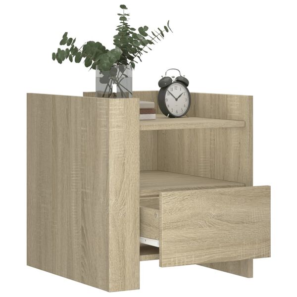 vidaXL Κομοδίνο Sonoma Δρυς 45x50x50 εκ. από Επεξεργασμένο Ξύλο