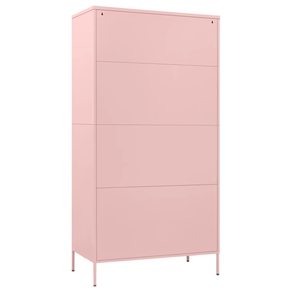 vidaXL Ντουλάπα Ροζ 90 x 50 x 180 εκ. από Ατσάλι