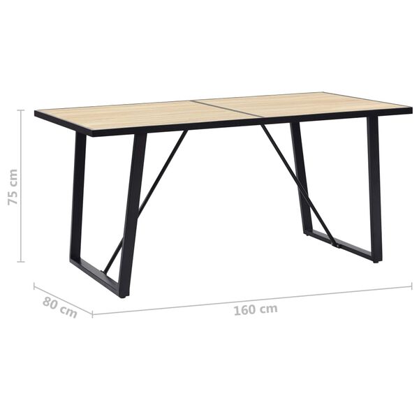 vidaXL Τραπεζαρία Χρώμα Δρυός 160 x 80 x 75 εκ. από MDF