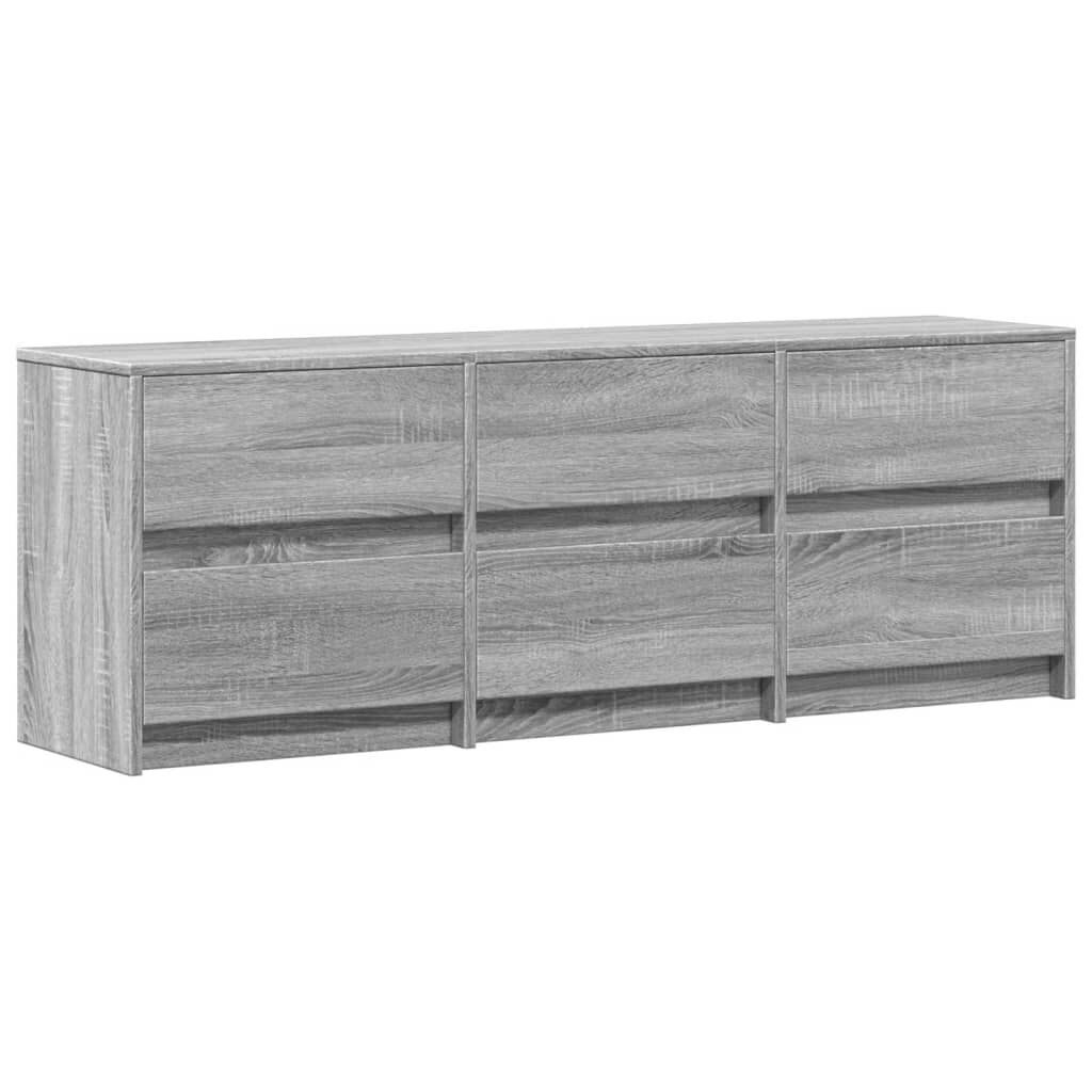vidaXL Έπιπλο Τηλεόρασης με LED Γκρι Sonoma 140x34x50 εκ. Επεξ. Ξύλο