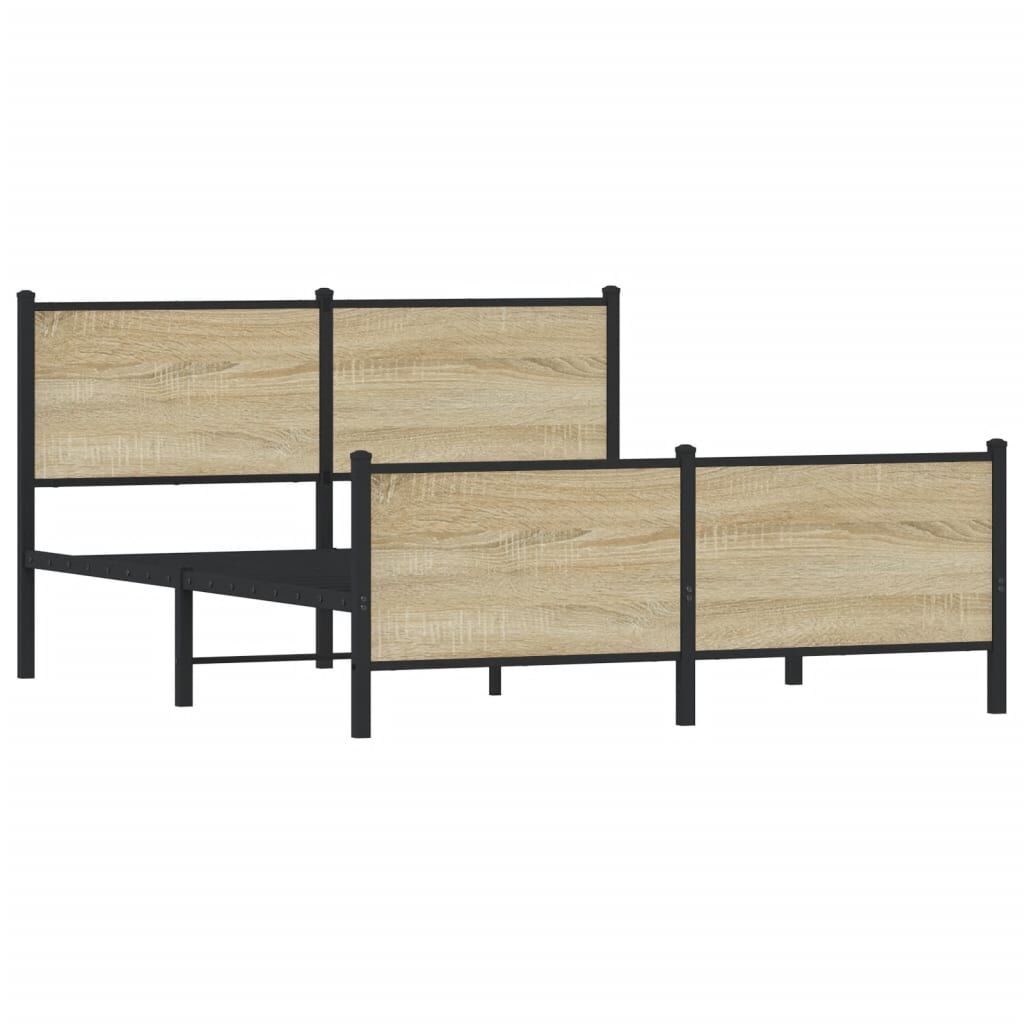 vidaXL Σκελετός Κρεβ. Χωρίς Στρώμα Sonoma Δρυς 160x200 εκ. Μεταλλικό