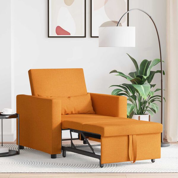 vidaXL Μονός καναπές-κρεβάτι Σκούρο κίτρινο 90 x 165 x 87 εκ. ύφασμα