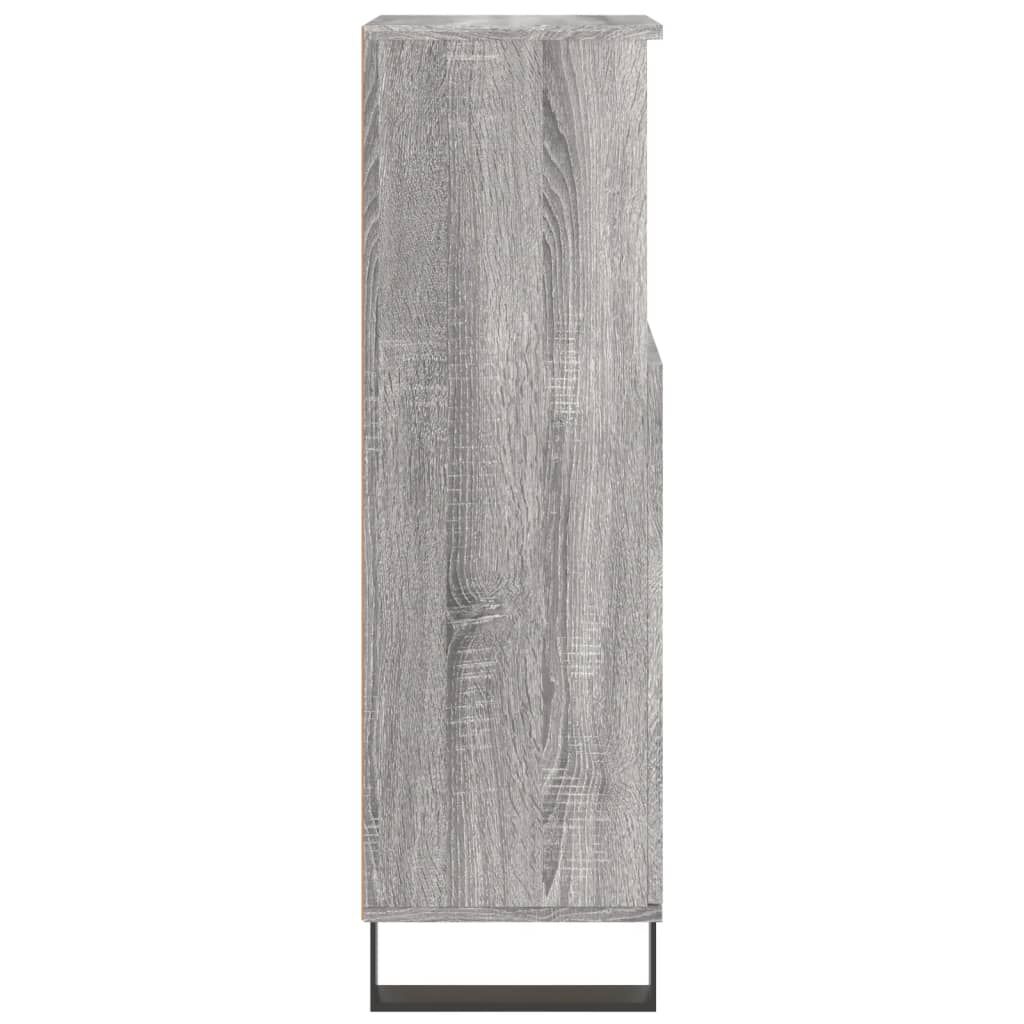 vidaXL Ντουλάπι Μπάνιου Γκρι Sonoma 30x30x100 εκ. Επεξεργασμένο Ξύλο