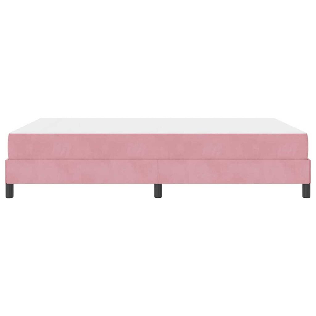 vidaXL Κρεβάτι box spring με στρώμα Ροζ 160 x 200 cm Βελούδο