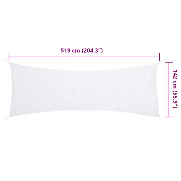 vidaXL Δίχτυ Σκίασης Παραλλαγής Λευκό 519x142 εκ. με Σάκο Αποθήκευσης