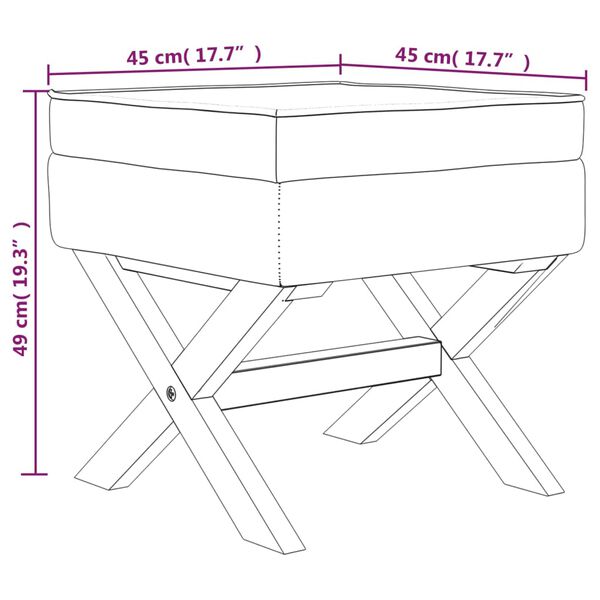 vidaXL Σκαμπό Αποθήκευσης Σκούρο Γκρι 45 x 45 x 49 εκ. Υφασμάτινο