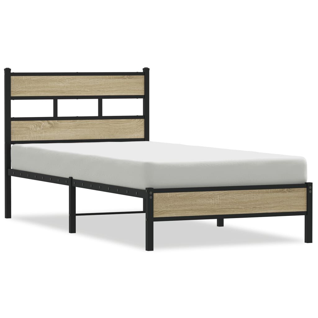 vidaXL Πλαίσιο Κρεβ. Χωρ. Στρώμα Sonoma Δρυς 90x200 εκ. Επεξ. Ξύλο