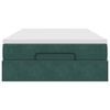 vidaXL Οθωμανικό κρεβάτι με στρώμα σκούρο πράσινο 120x190 cm Velvet