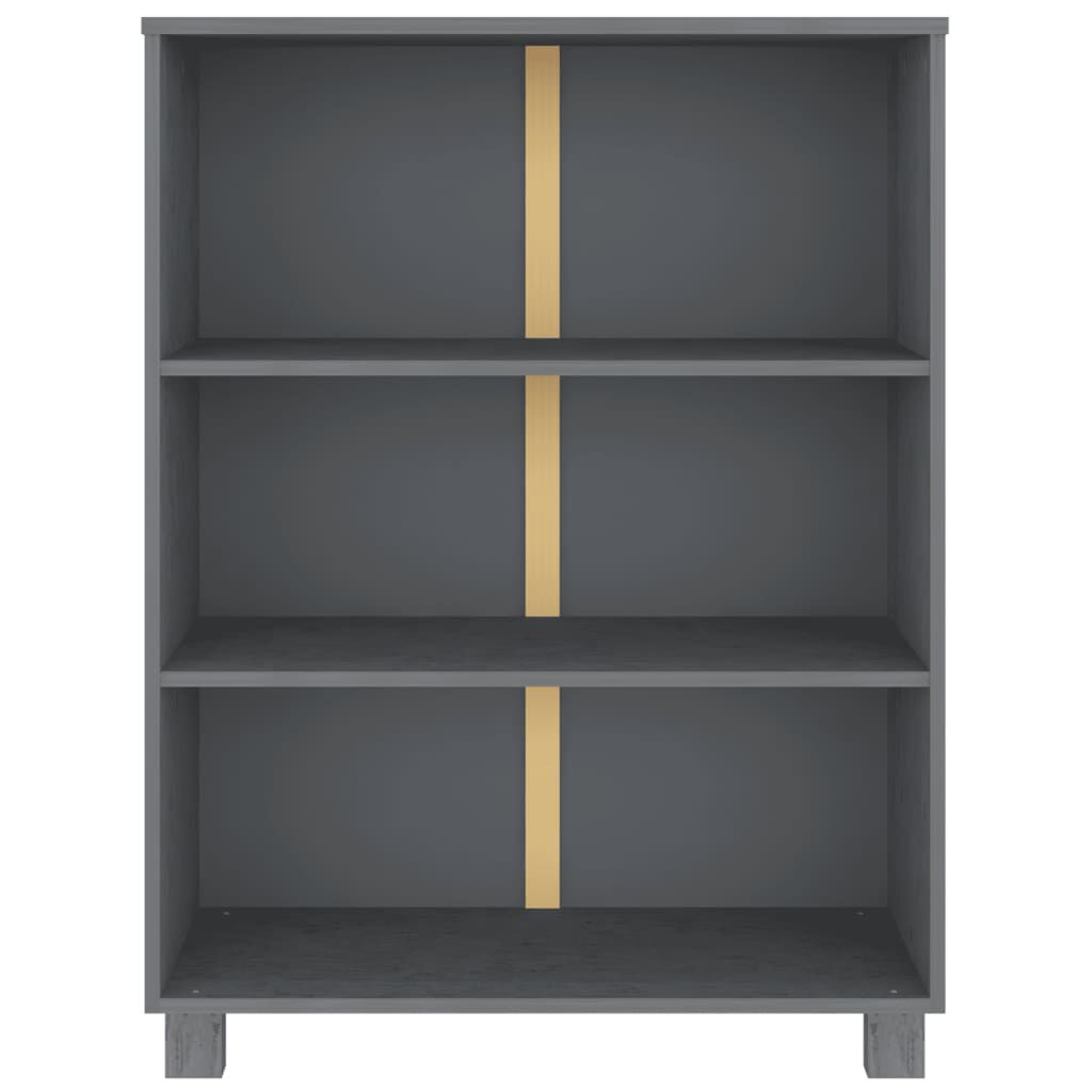 vidaXL Βιβλιοθήκη HAMAR Σκ. Γκρι 85 x 35 x 112 εκ. Μασίφ Ξύλο Πεύκου