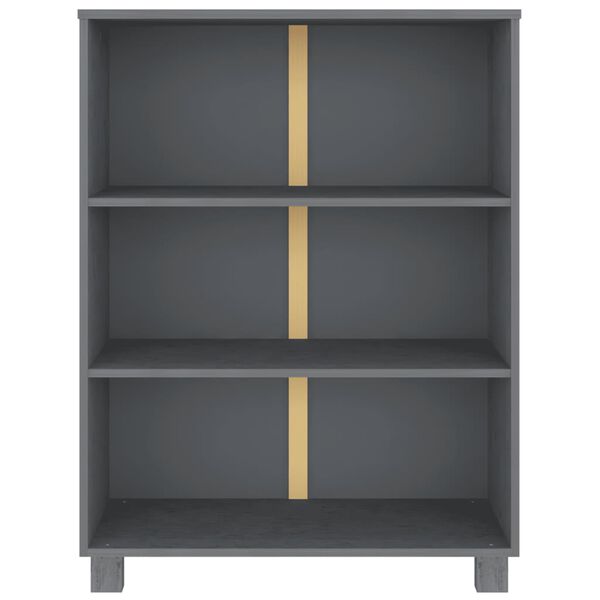 vidaXL Βιβλιοθήκη HAMAR Σκ. Γκρι 85 x 35 x 112 εκ. Μασίφ Ξύλο Πεύκου