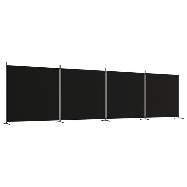 vidaXL Διαχωριστικό Δωματίου με 4 Πάνελ Μαύρο 698x180 εκ. από Ύφασμα