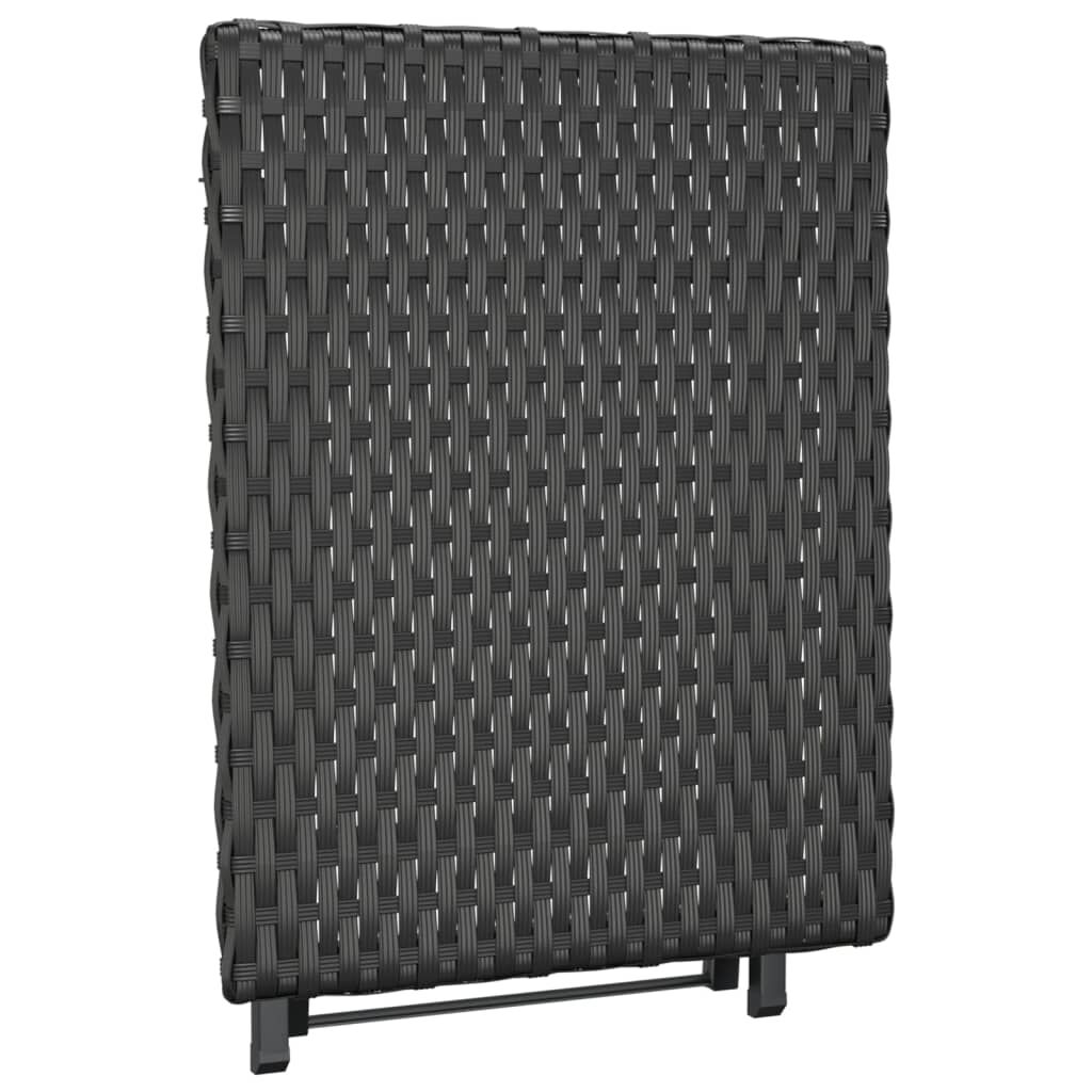 vidaXL Τραπέζι Πτυσσόμενο Μαύρο 45 x 35 x 32 εκ. από Συνθετικό Ρατάν