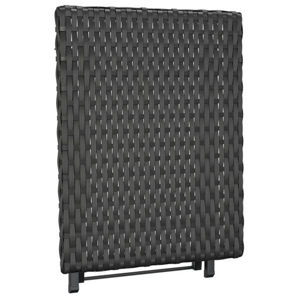vidaXL Τραπέζι Πτυσσόμενο Μαύρο 45 x 35 x 32 εκ. από Συνθετικό Ρατάν