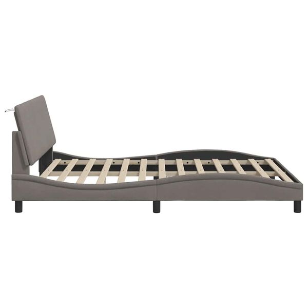 vidaXL Σκελετός Κρεβατιού Χωρίς Στρώμα Taupe 160x200 εκ. Υφασμάτινο
