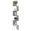 vidaXL Γωνιακή Ραφιέρα Τοίχου Γκρι Sonoma 20x20x127,5 εκ. Επεξερ. Ξύλο