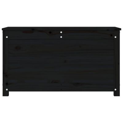 vidaXL Κουτί Αποθήκευσης Μαύρο 80x40x45,5 εκ από Μασίφ Ξύλο Πεύκου