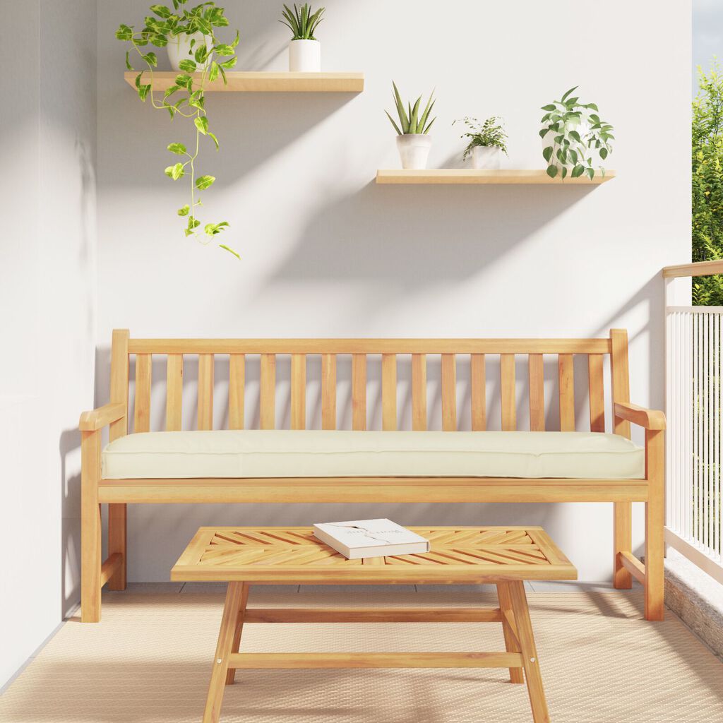 vidaXL Μαξιλάρια Παλέτας για Παγκάκι 2 τμχ Κρεμ 180x40x8 εκ. Ύφασμα Oxford