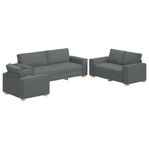 vidaXL Σετ Καναπέ με μαξιλάρι 3 pcs Γκρι 220 x 78 x 84 εκ. ύφασμα