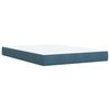 vidaXL Κρεβάτι Boxspring με Στρώμα Σκούρο Μπλε 140x200 εκ. Βελούδινο