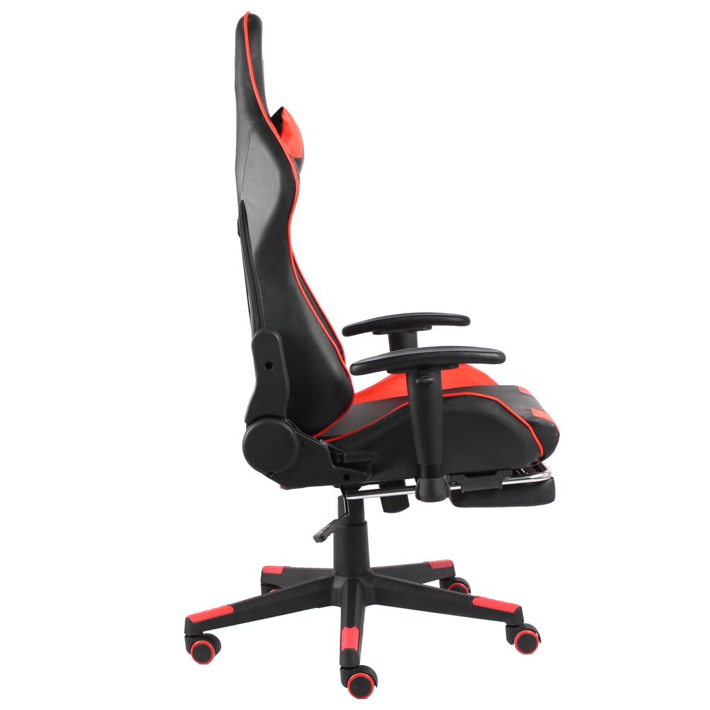vidaXL Καρέκλα Gaming Περιστρεφόμενη με Υποπόδιο Κόκκινη PVC