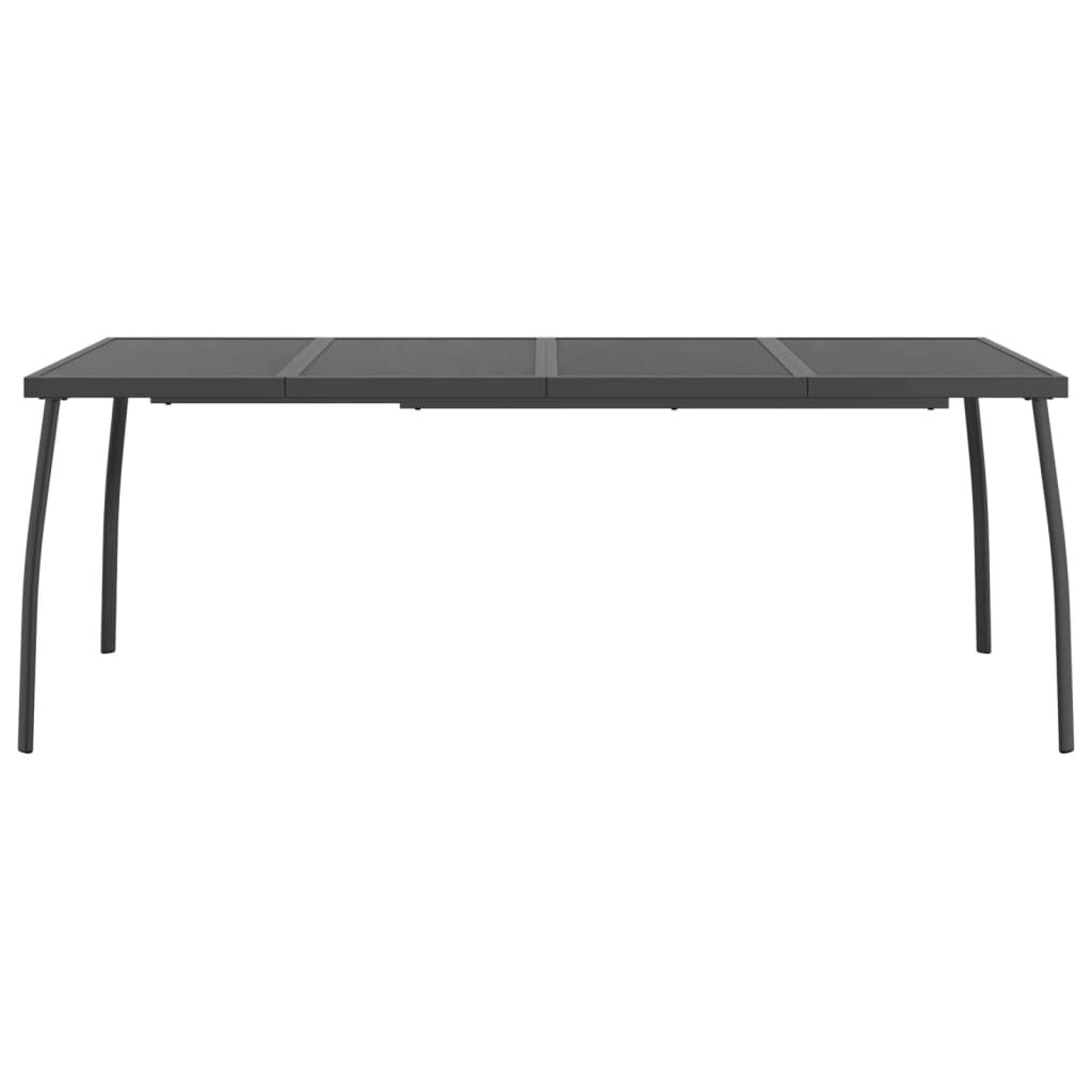 vidaXL Τραπέζι Κήπου Ανθρακί με Πλέγμα 200x100x72 εκ. Ατσάλινο