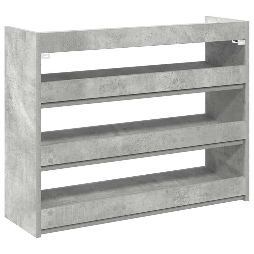 Ράφι παπουτσιών vidaXL Γκρι μπετόν 80x25x62 cm Κατασκευασμένο ξύλο