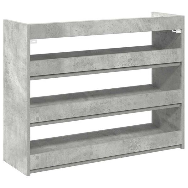 Ράφι παπουτσιών vidaXL Γκρι μπετόν 80x25x62 cm Κατασκευασμένο ξύλο