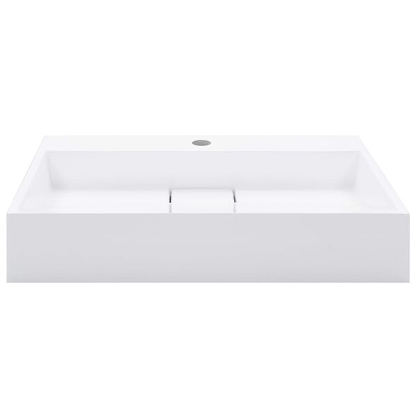 vidaXL Νιπτήρας Λευκός 60x38x11 εκ. Συνθετικός από Τεχνητό Μάρμαρο