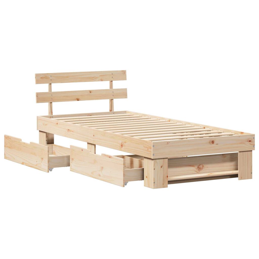 vidaXL Σκελετός Κρεβατιού Καφέ 80 x 200 cm Συμπαγές ξύλο πεύκου