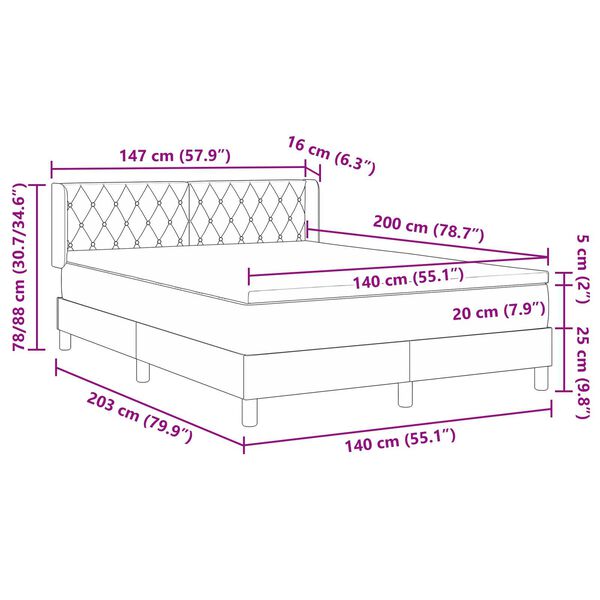 vidaXL Κρεβάτι με Ελατήρια και Στρώμα Μαύρο 100x200 εκ. Βελούδο