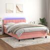 vidaXL &Kappa;&rho;&epsilon;&beta;ά&tau;&iota; Boxspring &mu;&epsilon; &Sigma;&tau;&rho;ώ&mu;&alpha; & LED &Rho;&omicron;&zeta; 140x190 &epsilon;&kappa;. &Beta;&epsilon;&lambda;&omicron;ύ&delta;&iota;&nu;&omicron;