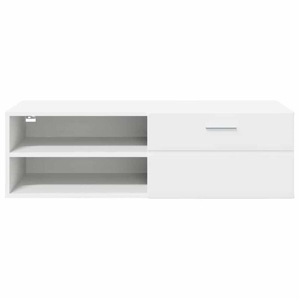 vidaXL Ντουλάπι TV με ράφι Λευκό 100.5 x 39 x 30 εκ Επεξεργασμένο ξύλο