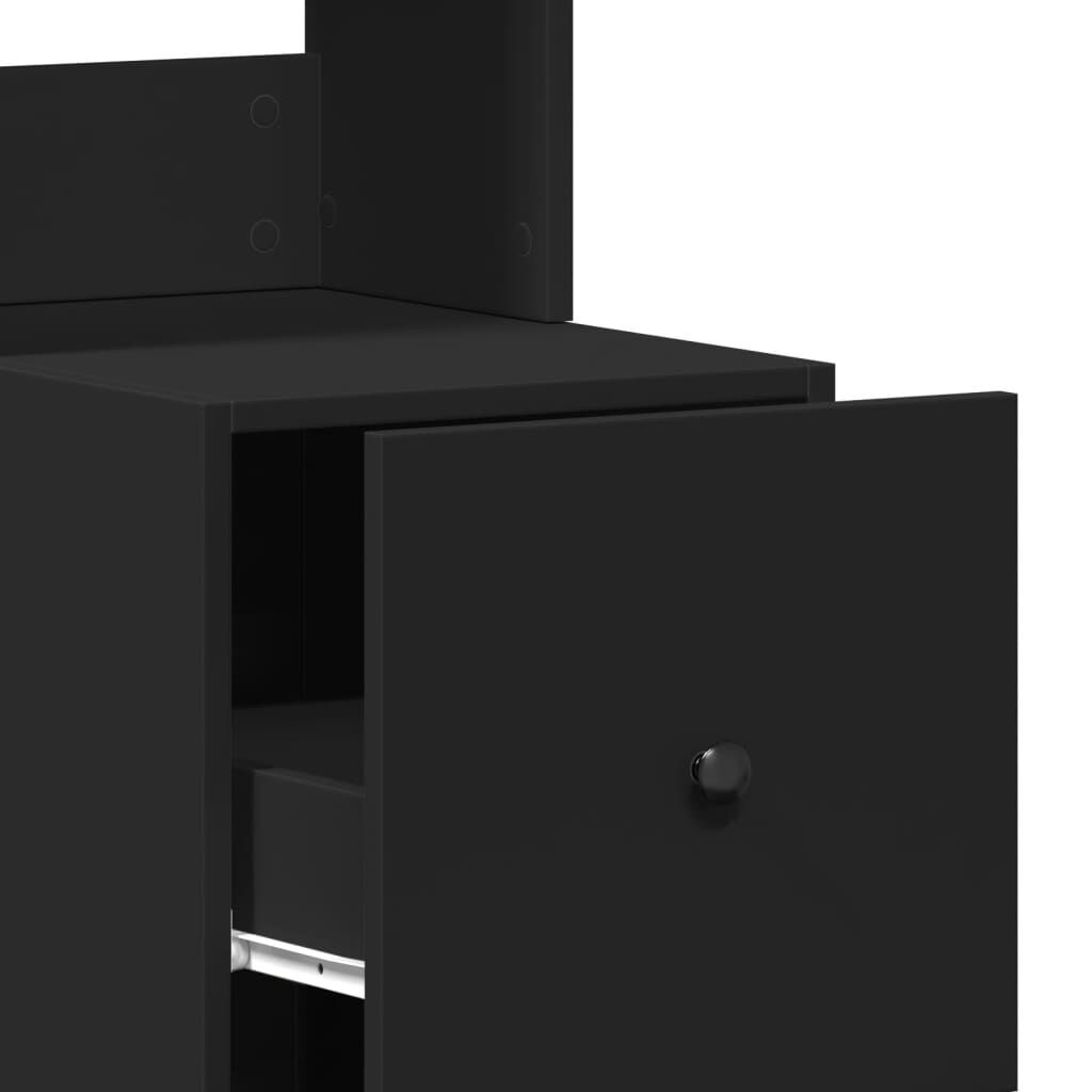 vidaXL Στήλη Κουζίνας Μαύρη 35 x 50 x 180 εκ. από Επεξεργασμένο Ξύλο