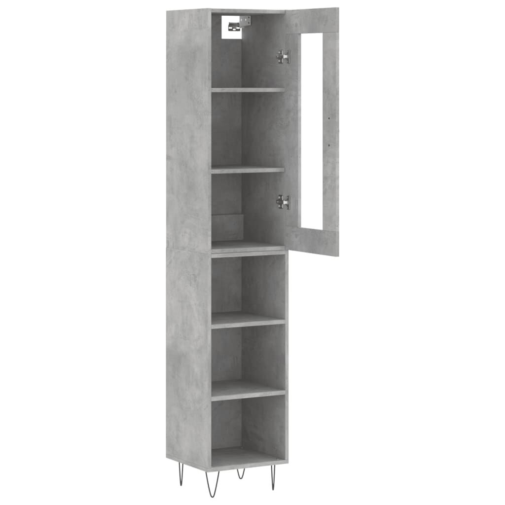 vidaXL Ντουλάπι Γκρι Σκυροδέματος 34,5x34x180 εκ. Επεξεργασμένο Ξύλο
