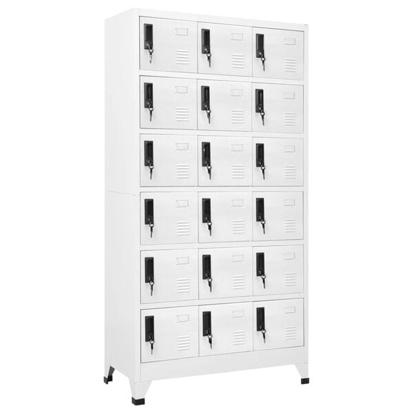 vidaXL Φοριαμός Λευκός 90 x 40 x 180 εκ. Ατσάλινος
