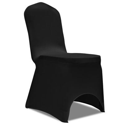 vidaXL Καλύμματα Καρέκλας Ελαστικά 4 τεμ. Μαύρα