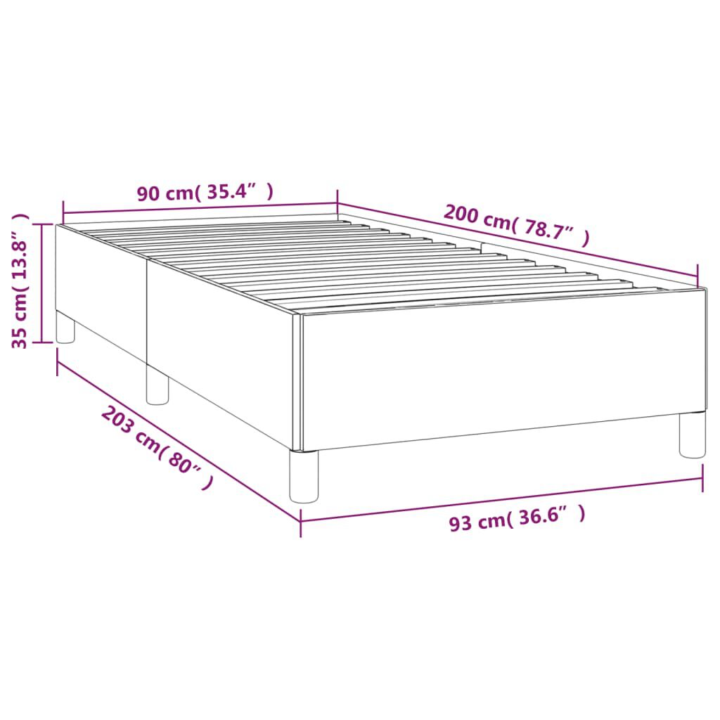 vidaXL Σκελετός Κρεβατιού Χωρίς Στρώμα Taupe 90x200 εκ. Υφασμάτινο