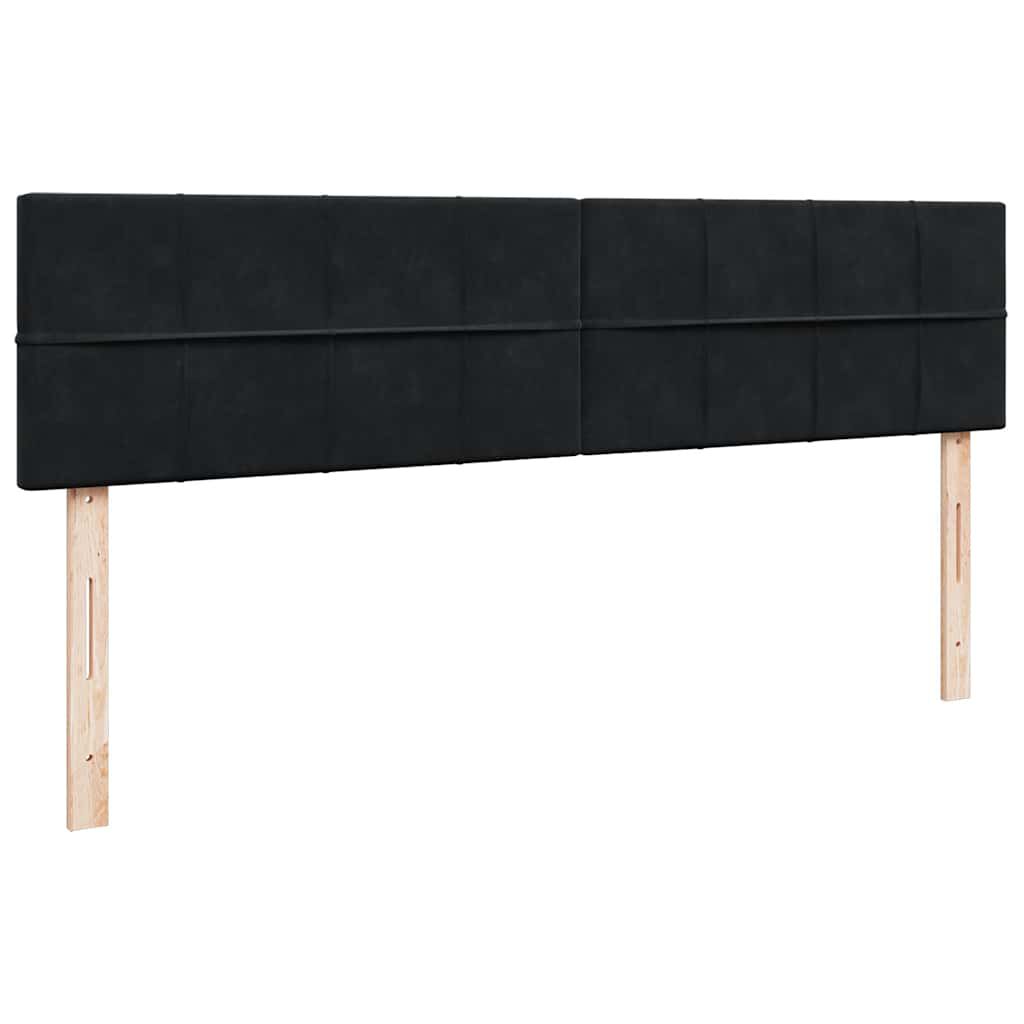 vidaXL Οθωμανικό κρεβάτι με στρώματα & LEDs Μαύρο 200x200cm Velvet