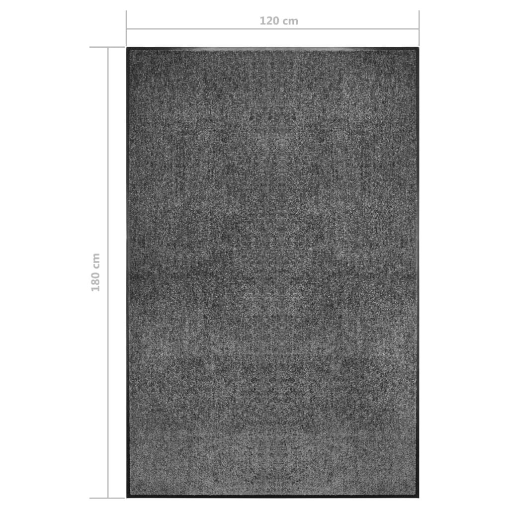 vidaXL Πατάκι Εισόδου Πλενόμενο Ανθρακί 120 x 180 εκ.