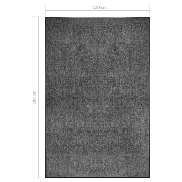 vidaXL Πατάκι Εισόδου Πλενόμενο Ανθρακί 120 x 180 εκ.
