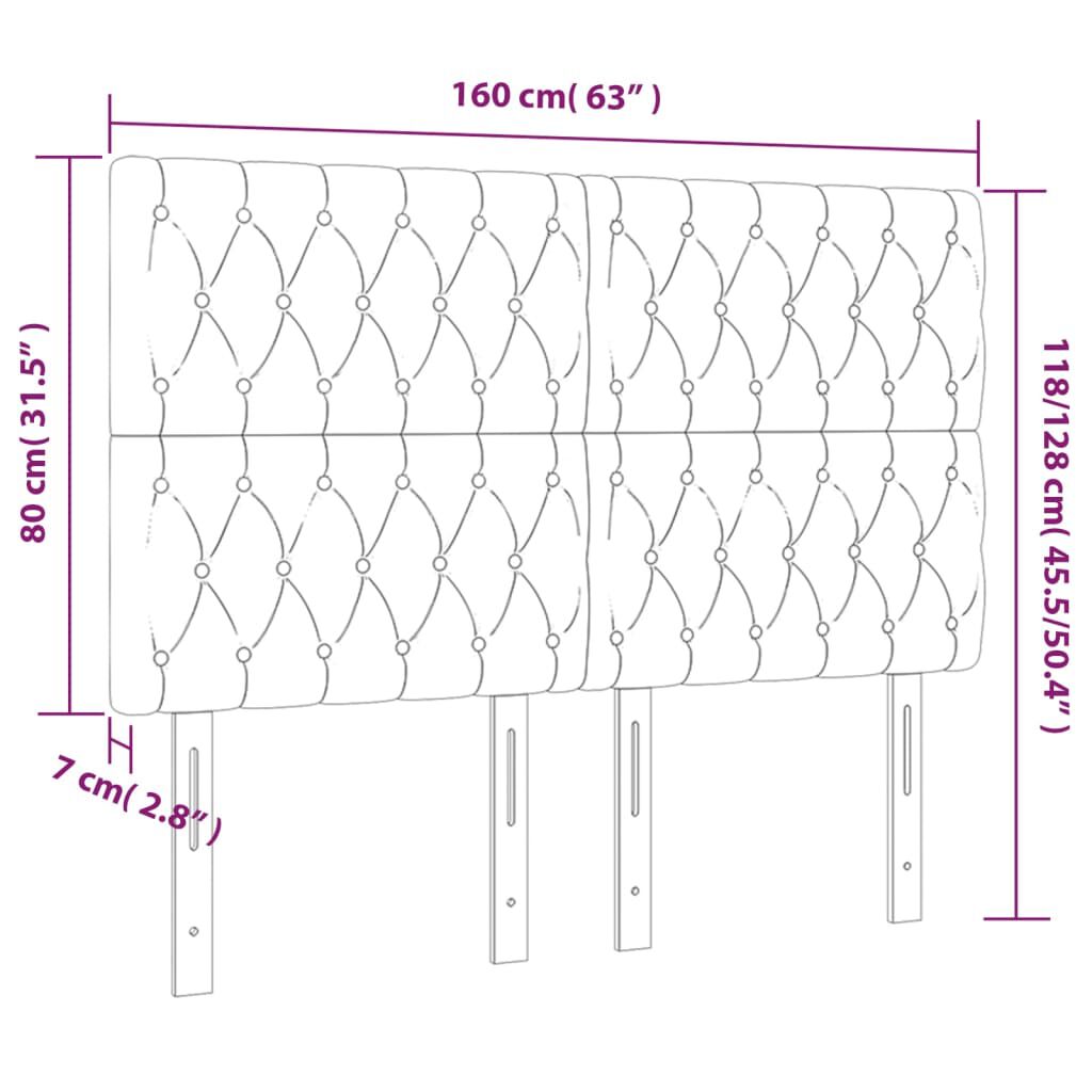 vidaXL Κεφαλάρια Κρεβατιού 4 τεμ. Ροζ 80x7x78/88 εκ. Βελούδινο