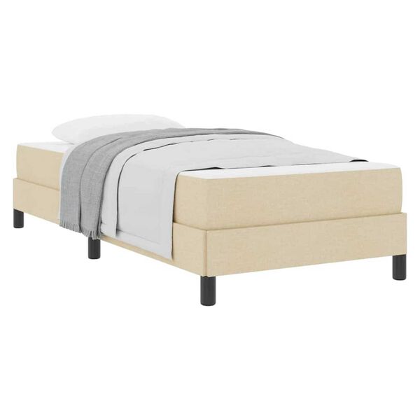 vidaXL Κρεβάτι με ελατήρια με στρώμα Κρεμ 100 x 200 cm ύφασμα