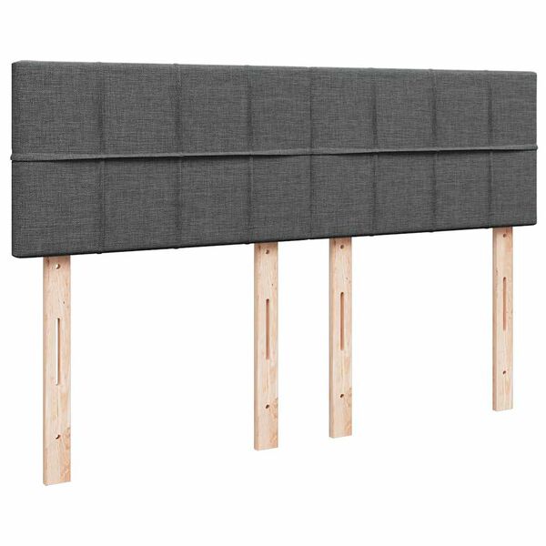 vidaXL Κρεβάτι Boxspring με Στρώμα Σκούρο Γκρι 140x190 εκ. Υφασμάτινο