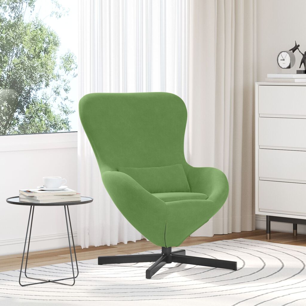 vidaXL Πολυθρόνα Αυγού Light Green Velvet