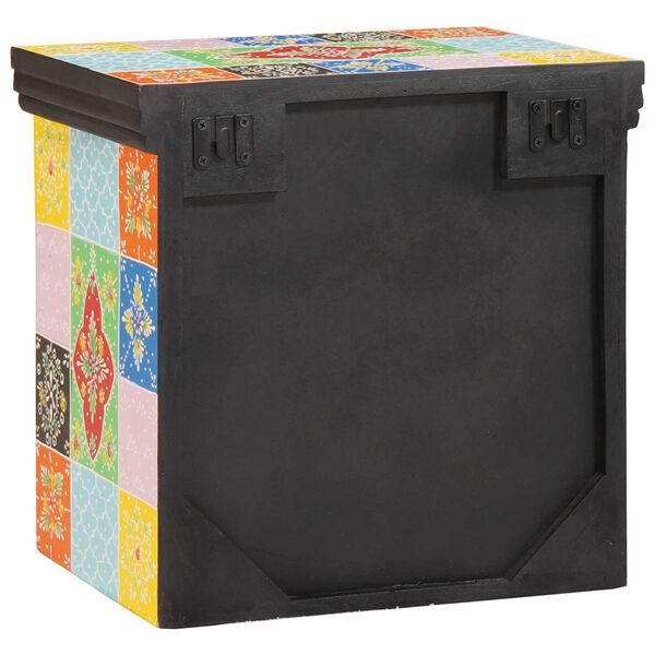 vidaXL Κομοδίνο με συρτάρι Πολύχρωμο 40 x 30 x 40 εκ Μασίφ ξύλο μάνγκο